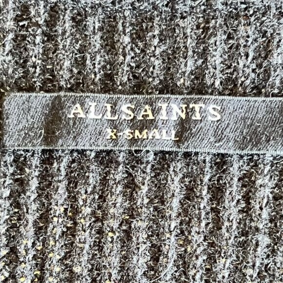 All Saints women’s sweater Size XS black wool alpaca blend Asymmetrical - Picture 9 of 12